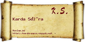 Karda Sára névjegykártya